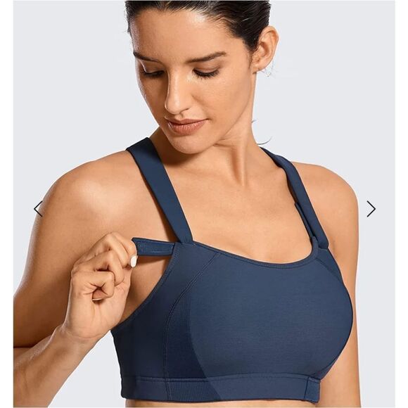 Syrokan Tan Pale Yellow High Impact Bra 38D - Picture 4 of 12